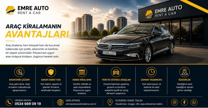 ARAÇ KİRALAMANIN AVANTAJLARI